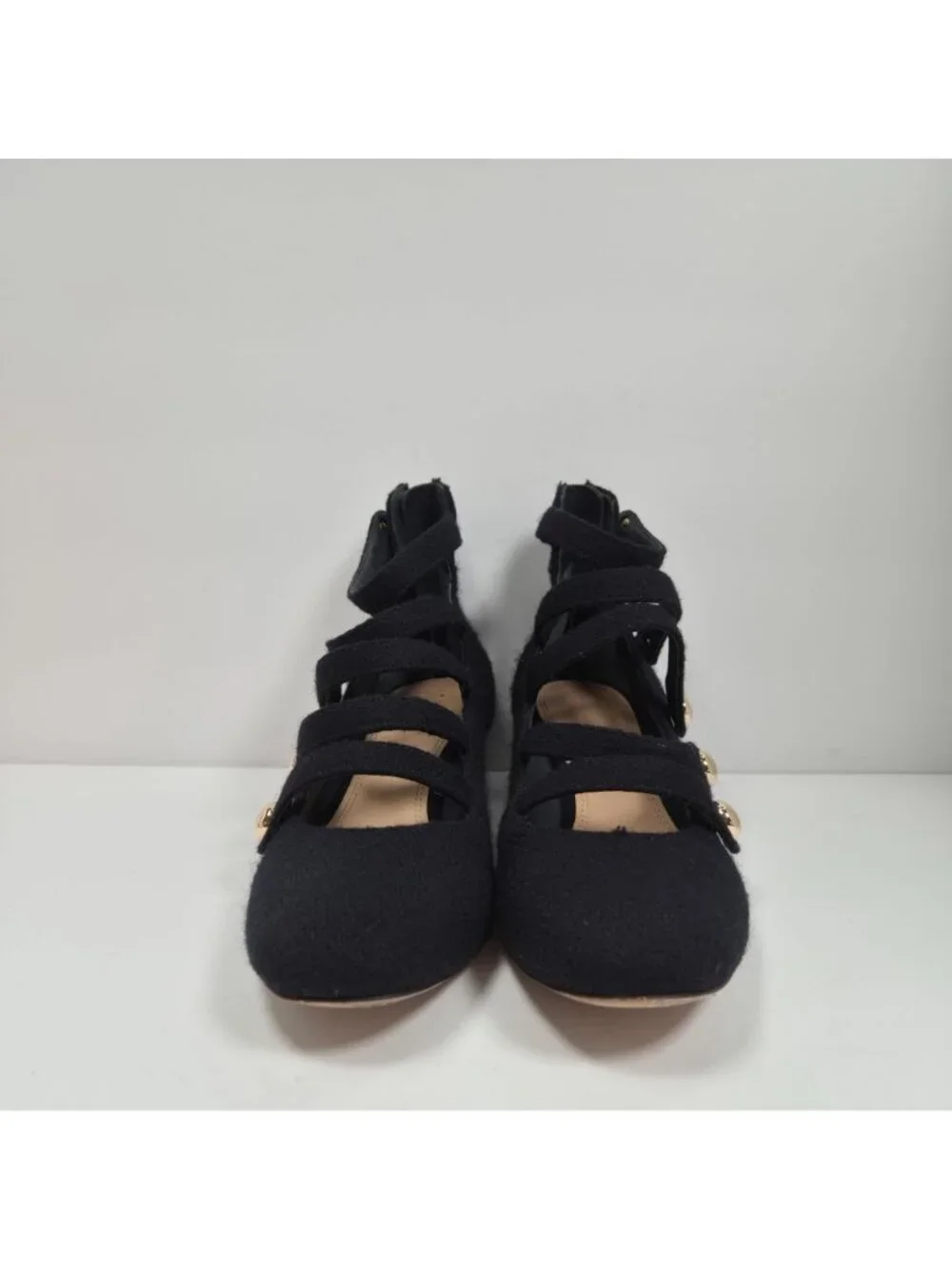Tory Burch Marisa Women's Black Suede Studded Strappy Heels US Size 10M